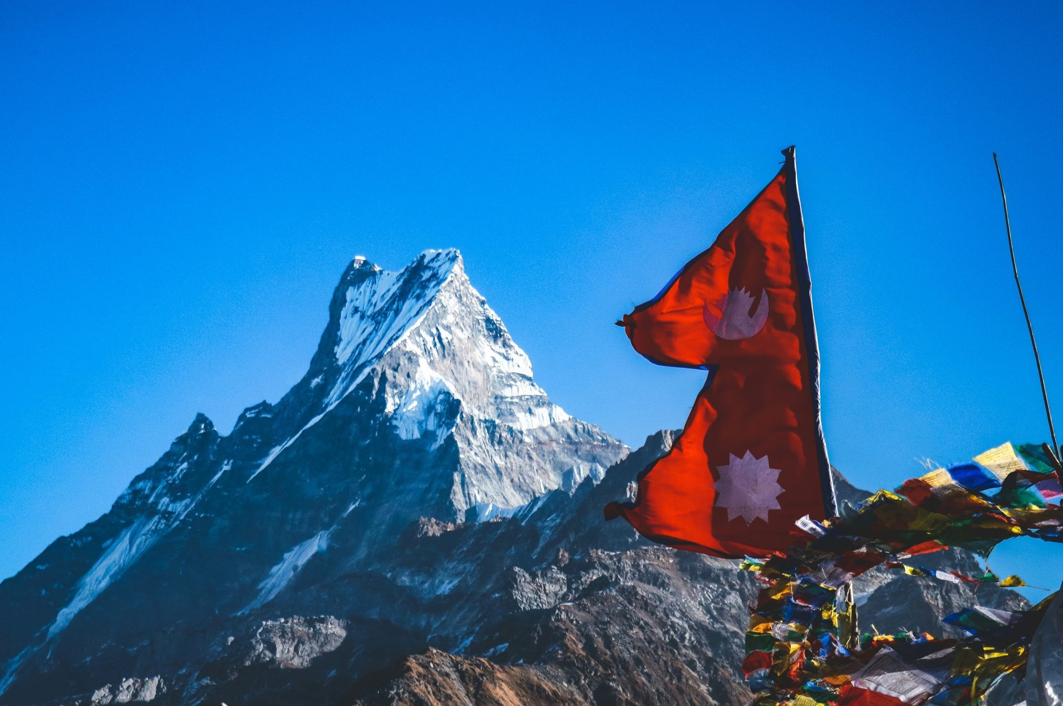 cropped photo, Nepal, flag