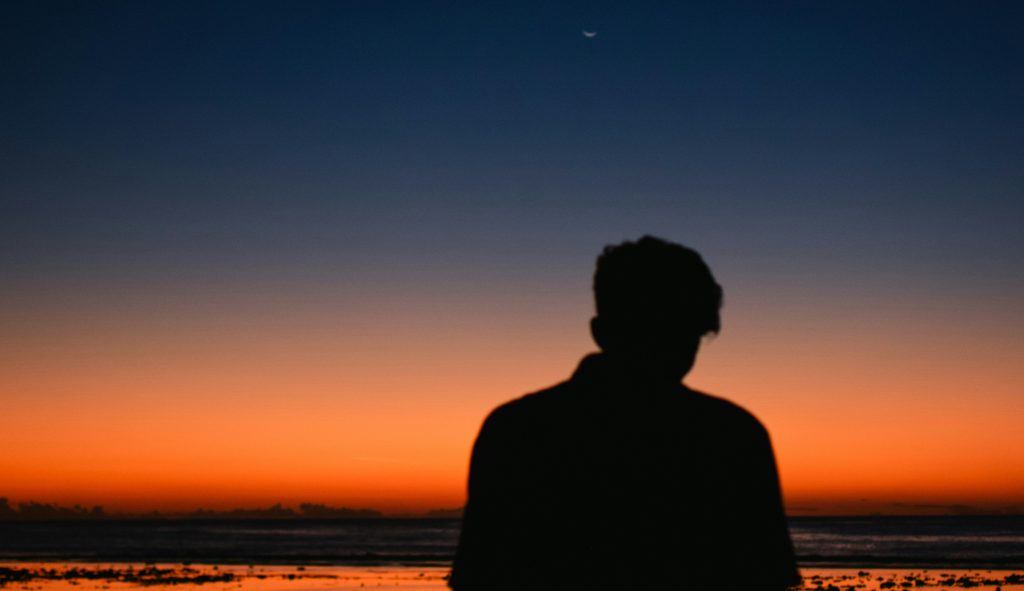 stock photo, Unsplash, modified, smaller, cropped, man, sunset, moon, silhouette
